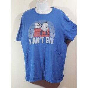 Peanuts Hybrid "I Can't Even" Blue Snoopy Graphic Cotton Short Sleeve T-Shirt XL